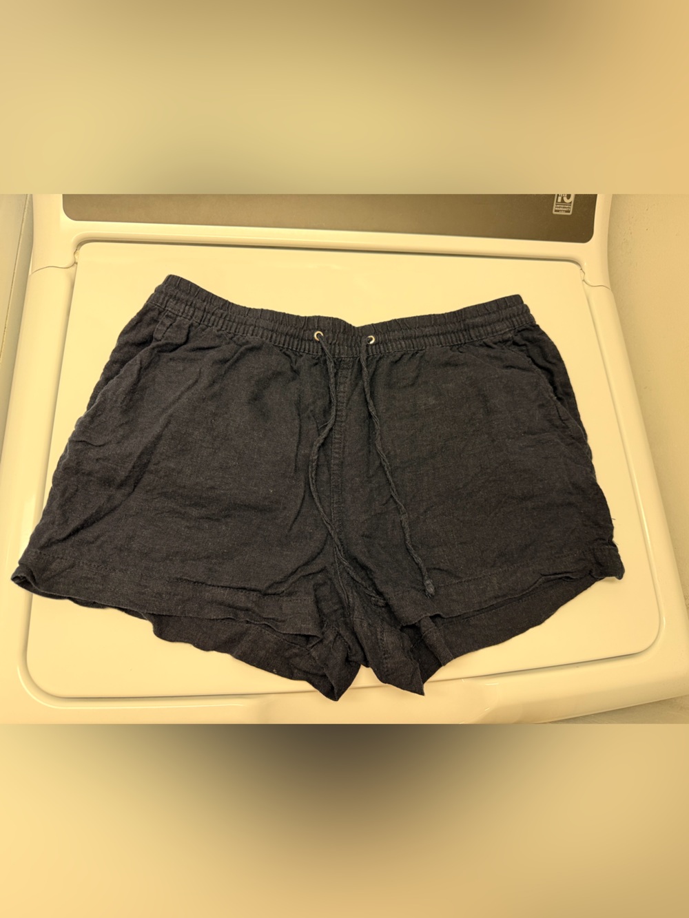 H&M Navy Linen Drawstring Shorts